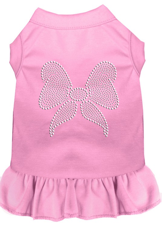 Rhinestone Bow Dress Light Pink Lg